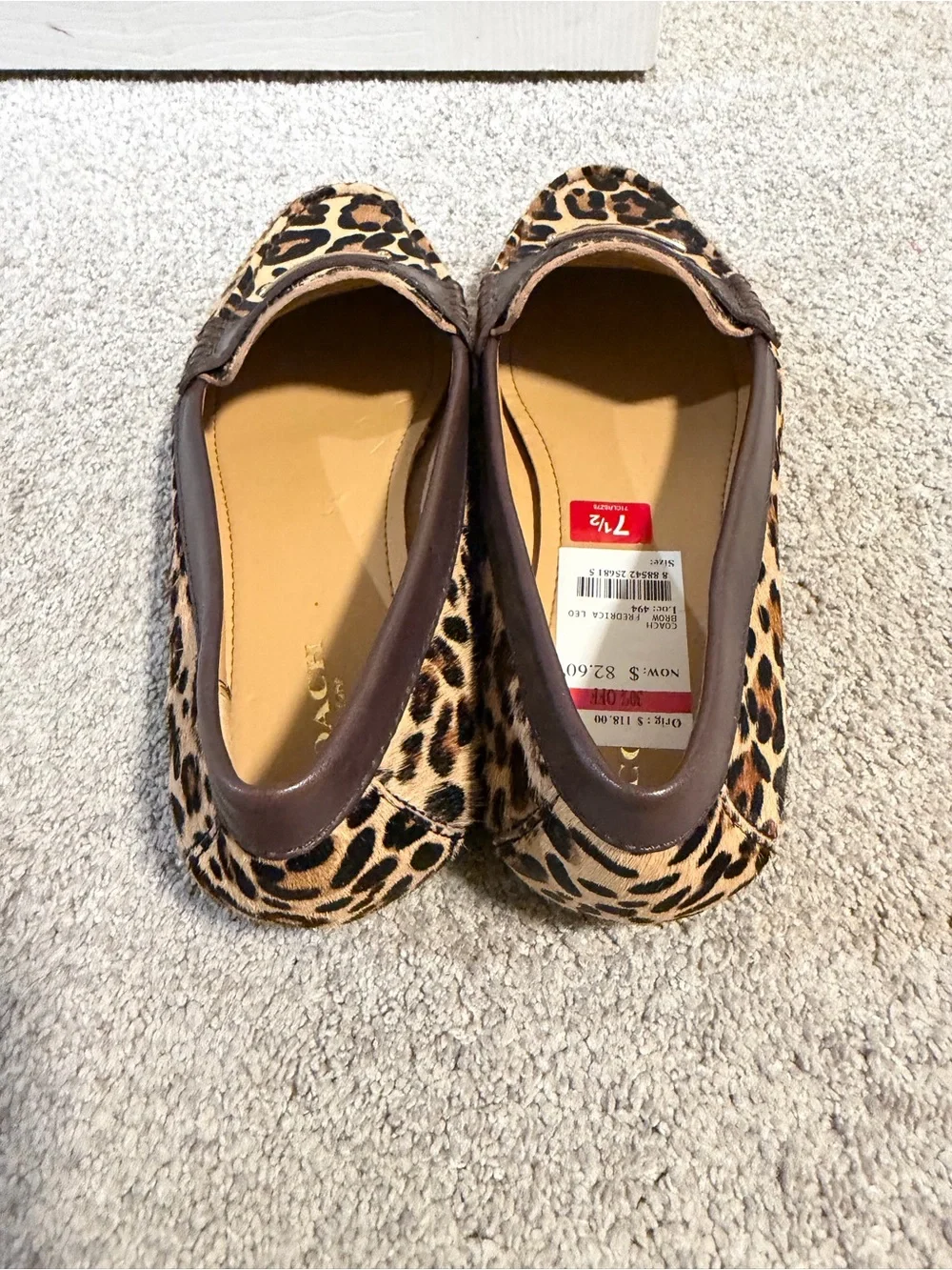 Coach Leopard-Print Penny Loafers with Dark Brown Trim